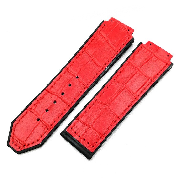 Waterproof Classic Genuine Leather Watch Band Strap Quick 25*19mm rubber strap
