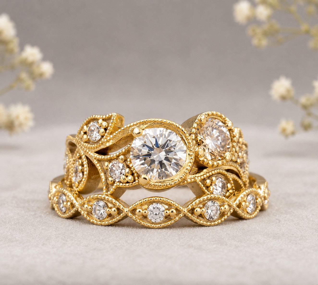 Engagement Ring 2 Ct Moissanite Oval Cut Bridal Band 14k Rose Gold Plated Set