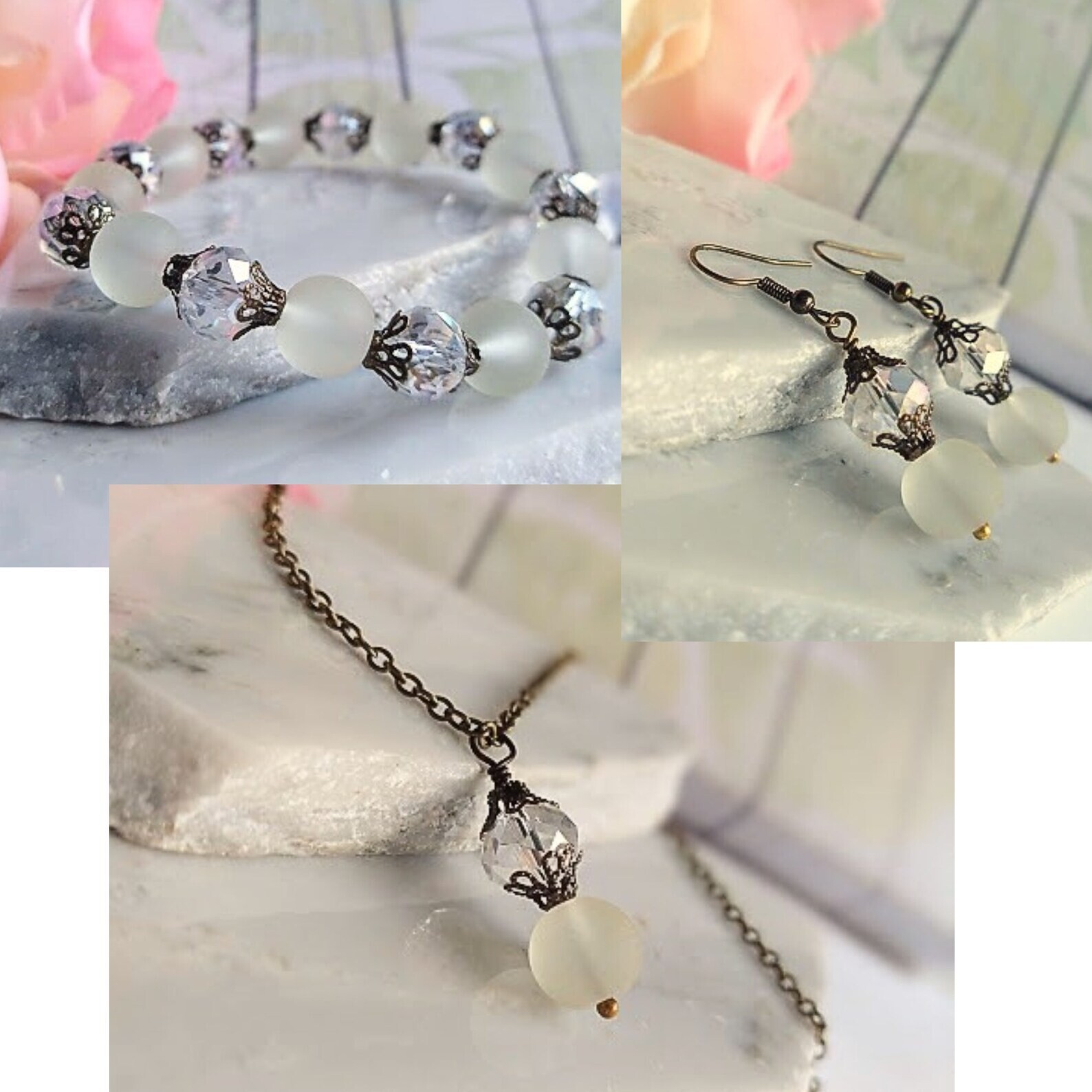 Dainty White Dangle Earrings Gift For Her Minimalist Jewelry Gemstone Dangles
