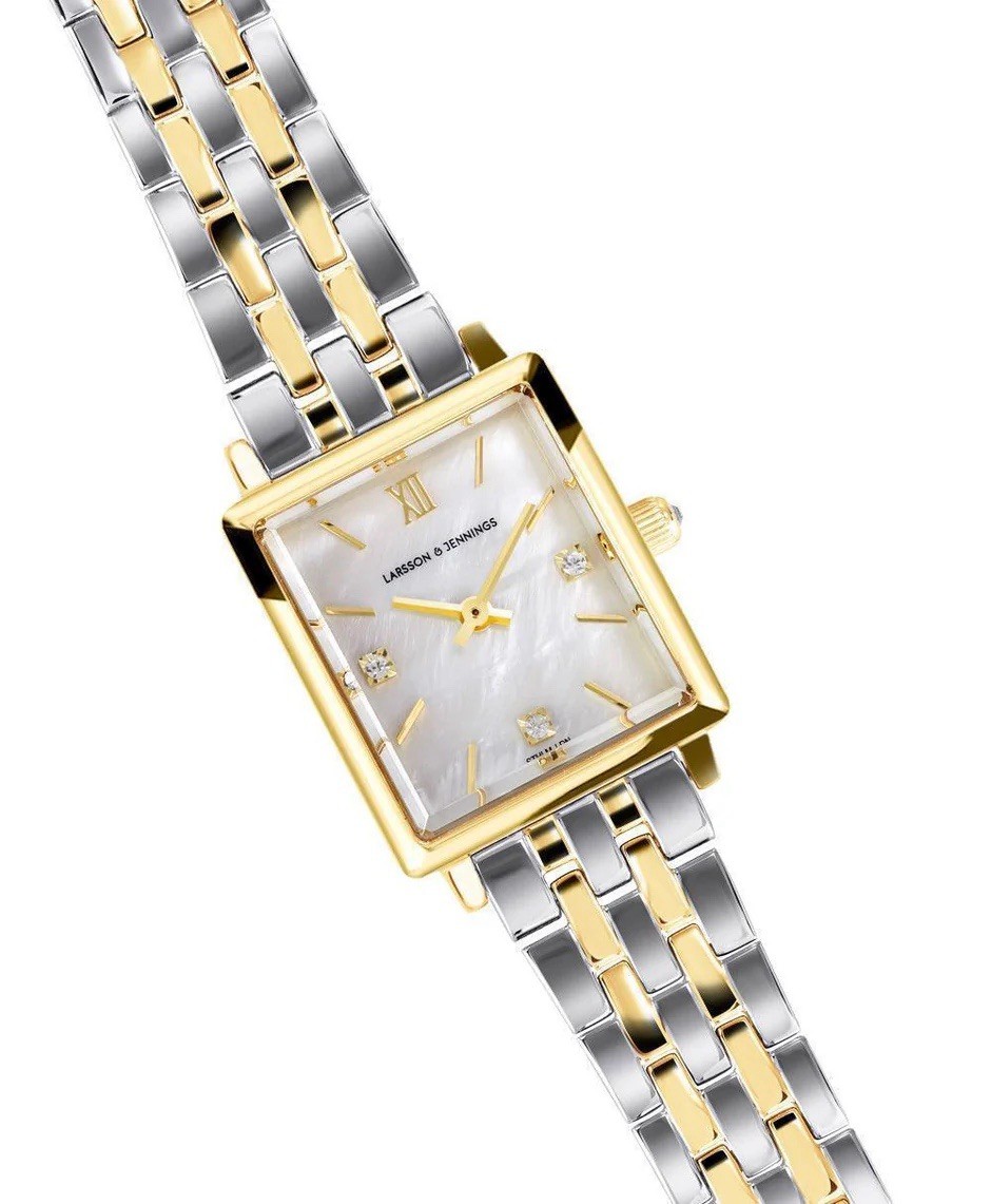 Larsson & Jennings Women’s Mini Boyfriend Two-Tone Bracelet Watch Quartz Gemmed
