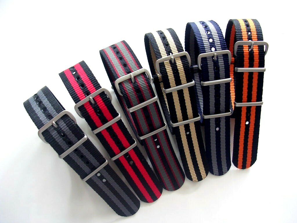 NATO watchband strap military Nylon 20mm Blue G10 2pk weekend IW SUISSE 20 22 24