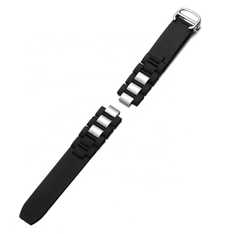 DISMAY 20mm 10mm Silicone Rubber Watch Strap Band For CARTIER 21 Chronoscaph 21