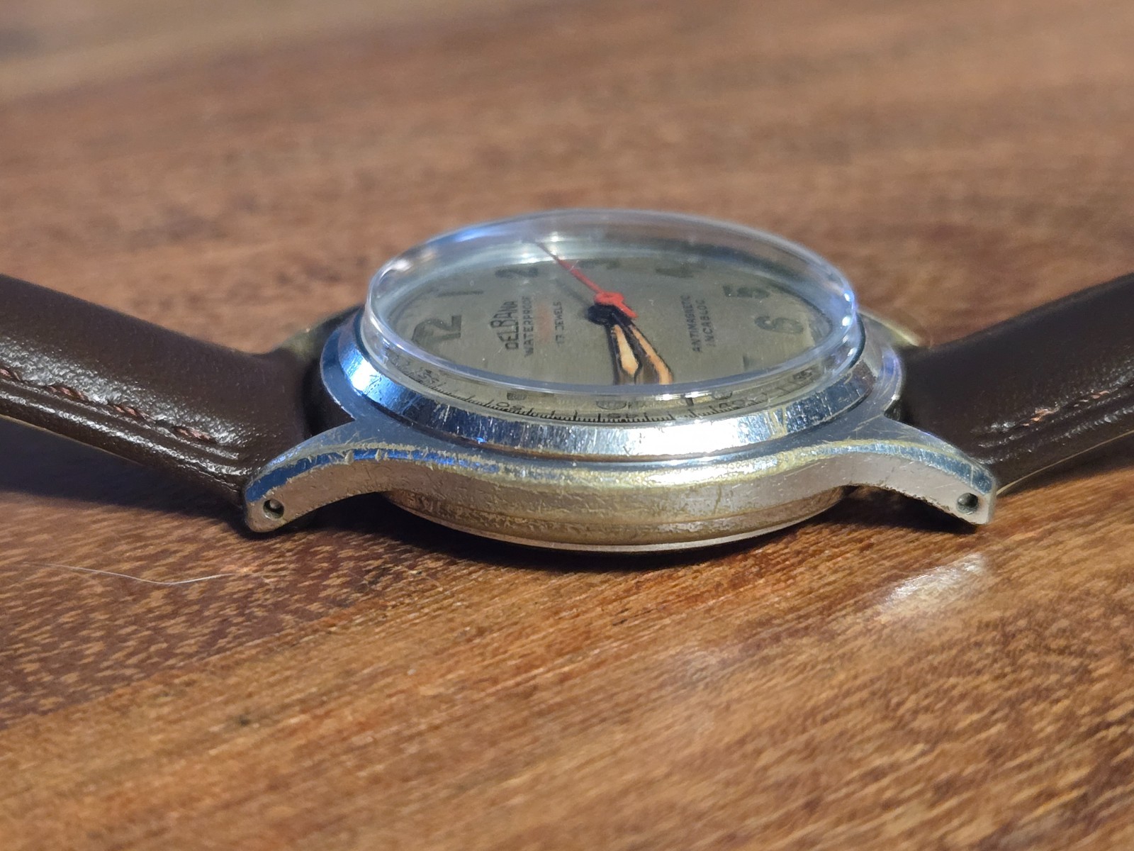 Vintage Delbana – SERVICED – Automatic 17J Bidynator Swiss Watch, New crystal