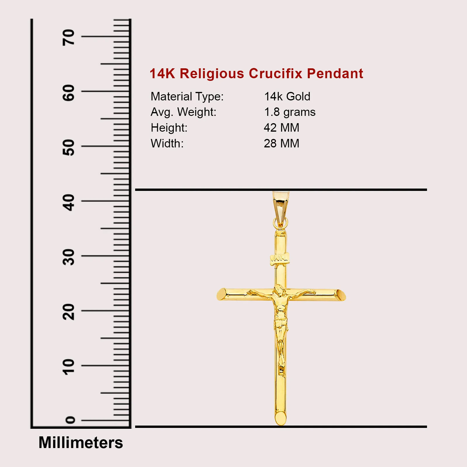 Real 14k Yellow Gold Jesus Crucifix Cross Pendant Charm All Size