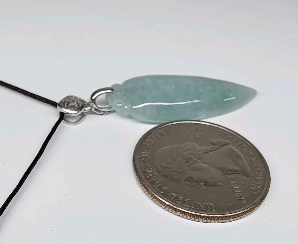 Certified Blue Green Jade Pendant Natural Icy jadeite Monkey Fu Melon 浅绿蓝水翡翠A货福瓜