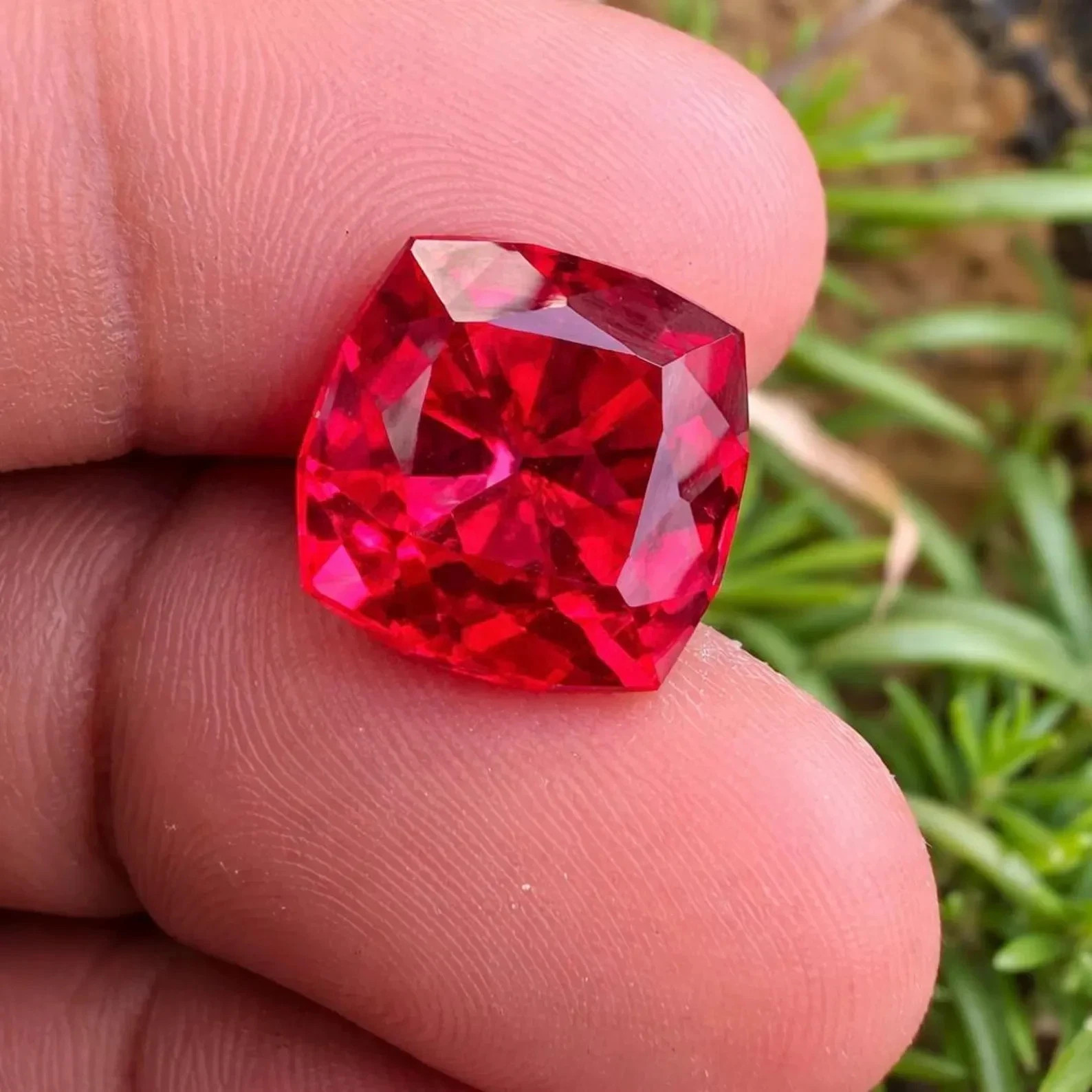 GIE Certified Flawless Natural Red Ruby 9.56 Ct Cushion Cut Loose MR Gemstone A+