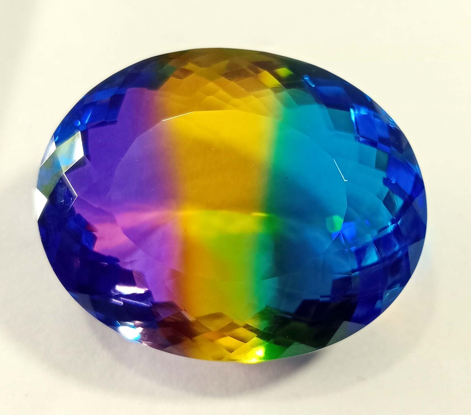 Bi-Colour 86-88 Ct Oval Cut Tourmaline Natural Certified Loose Gemstone KH443