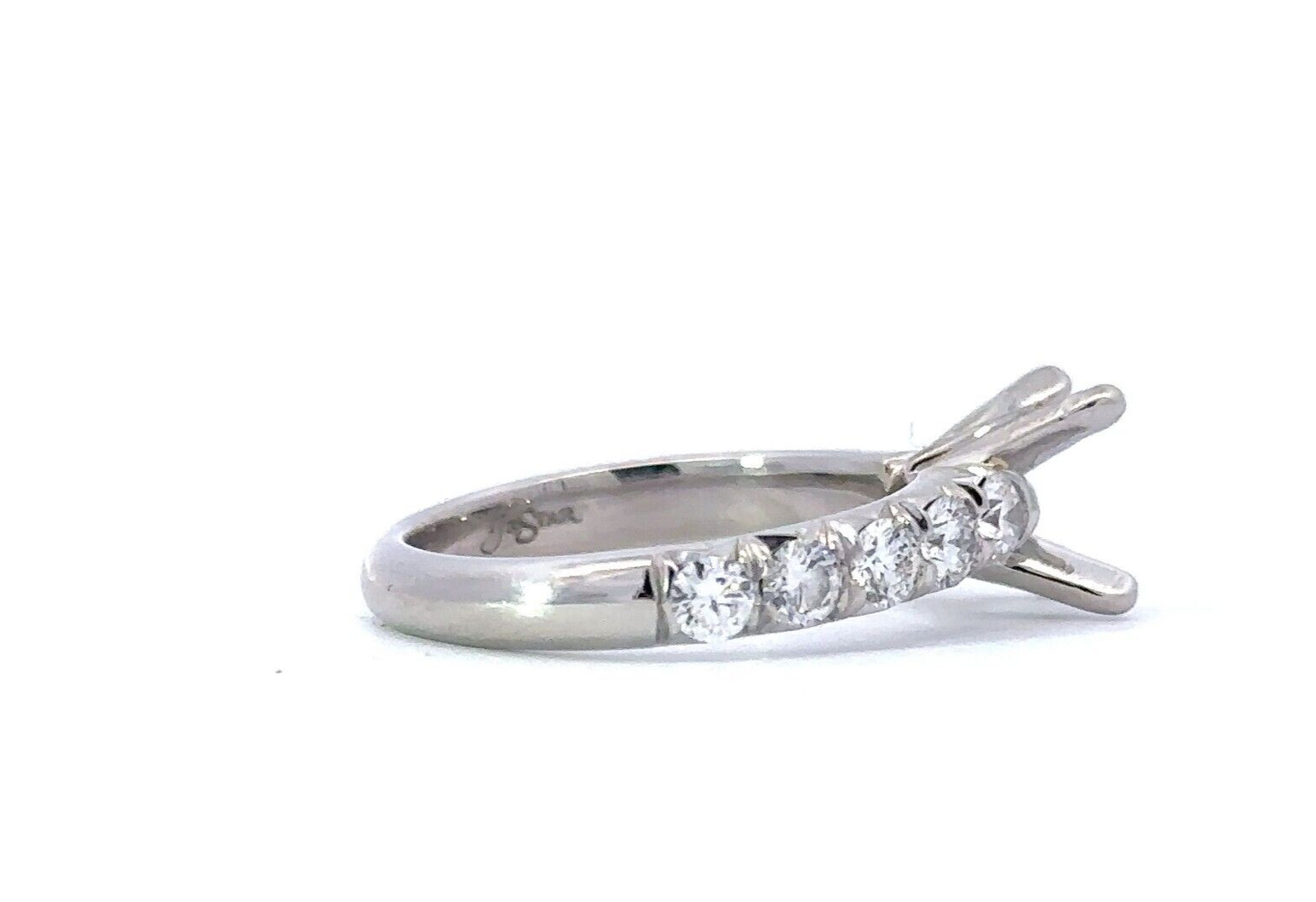 J.B. STAR Designer Platinum 950 0.90ctw Diamond Semi-Mount Ring w/cert 1046/148