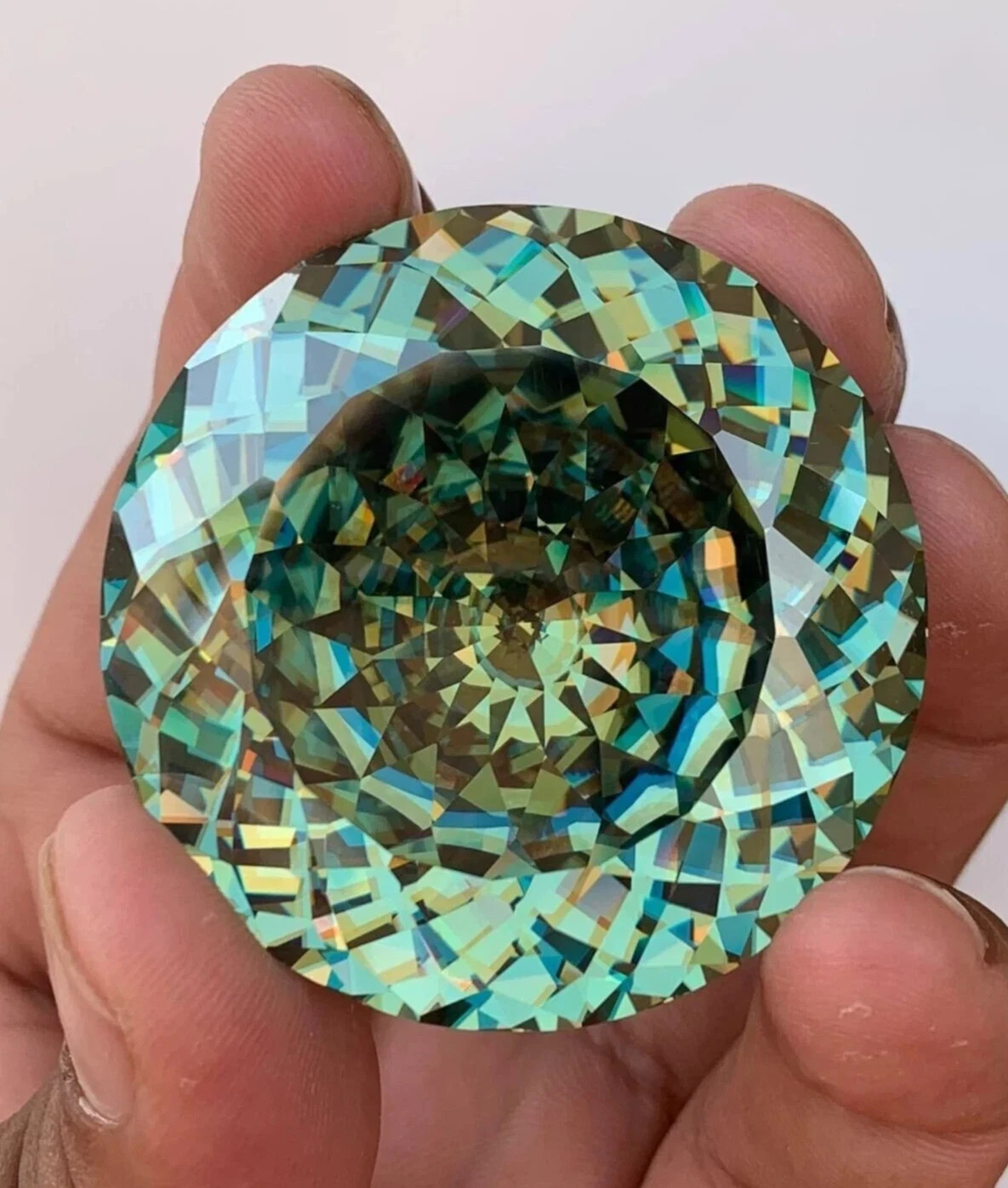 Blue-Green 40.6 Ct Certified Natural Sapphire Sri Lanka Round Cut Loose Gemstone