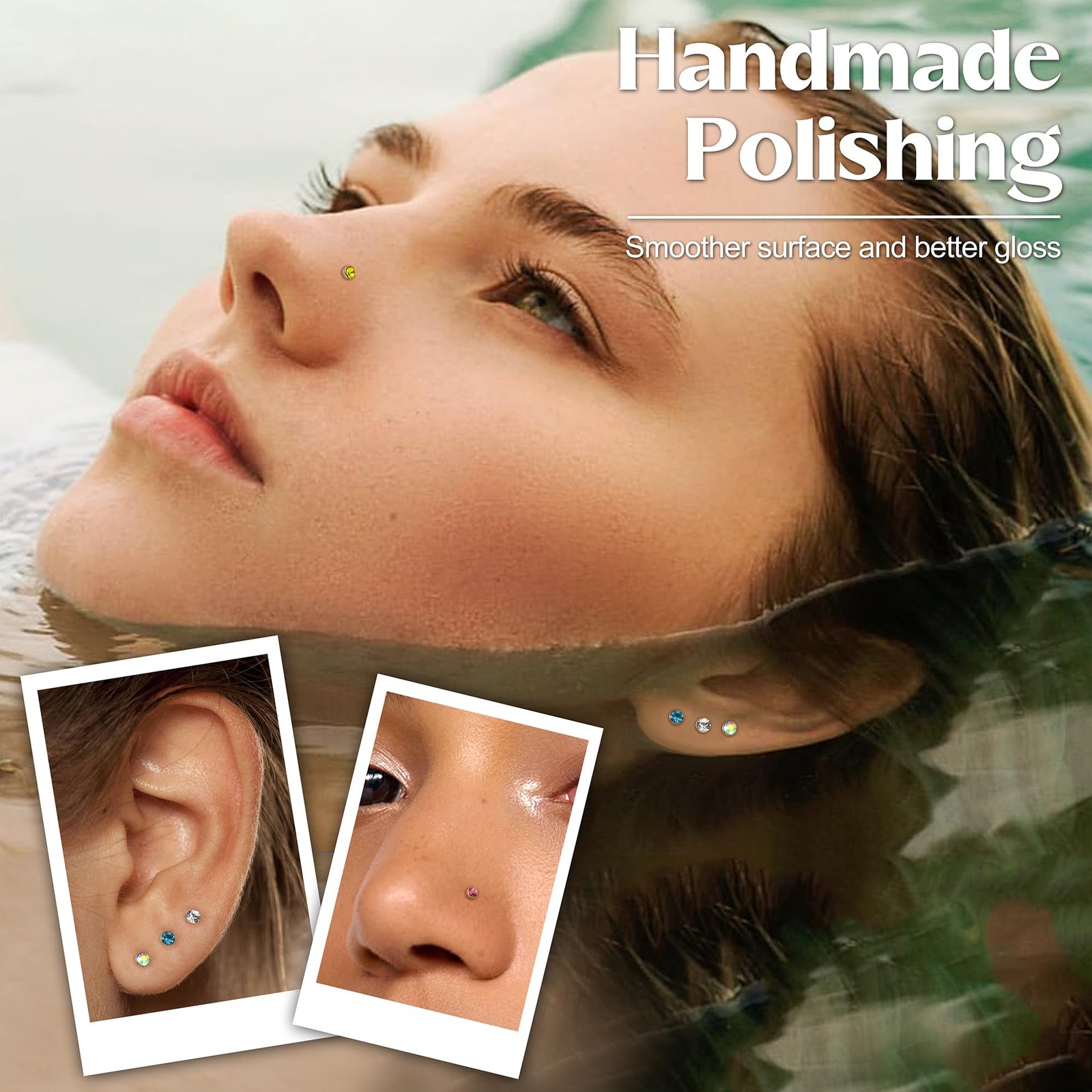 120× Stud Nose Rings Bone Stud Stainless Steel Color Pin Jewelry Piercing Body