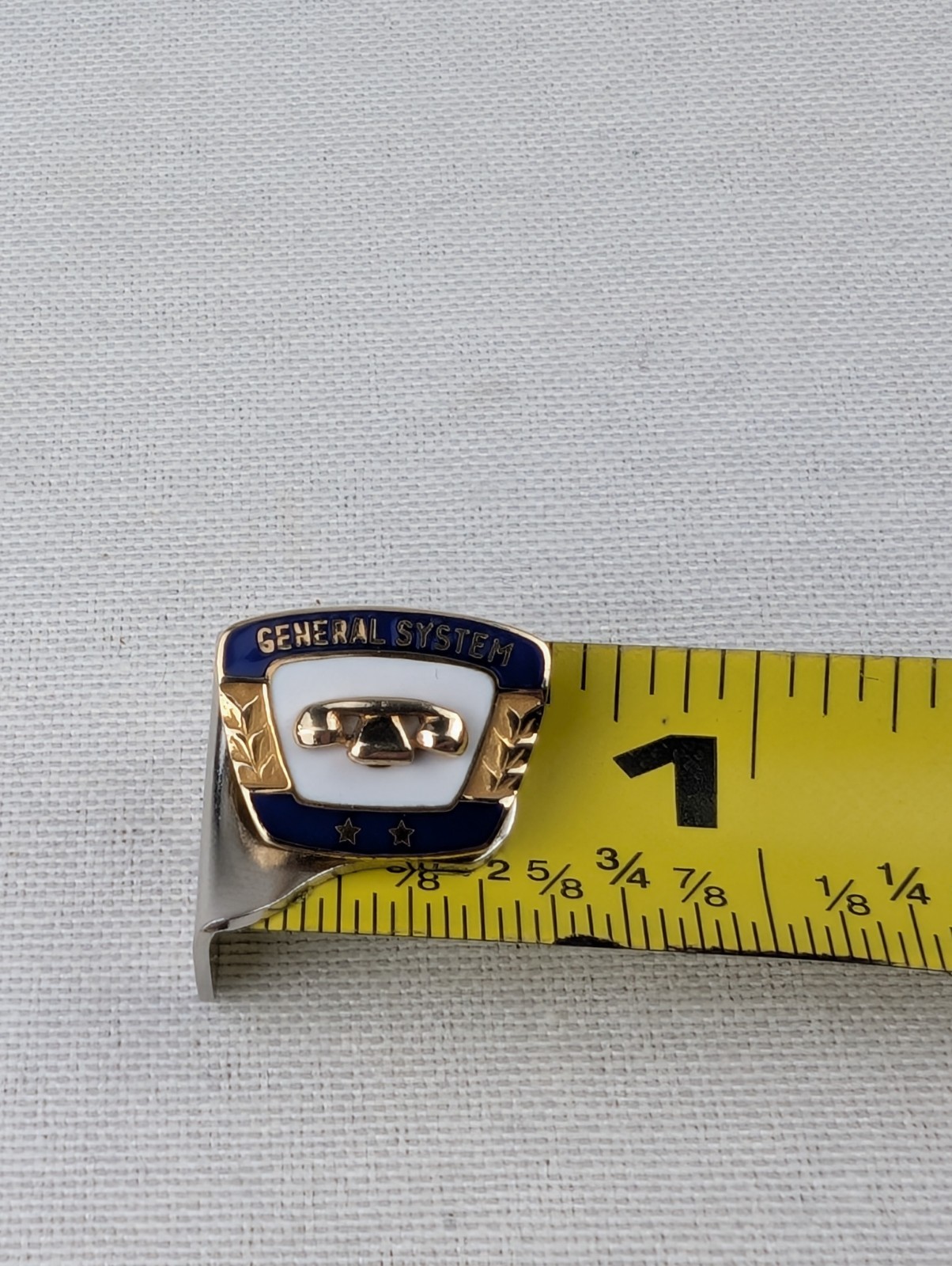 10k Solid Gold 1.96g General System GTE Two Star Service Emblem Telco Pin