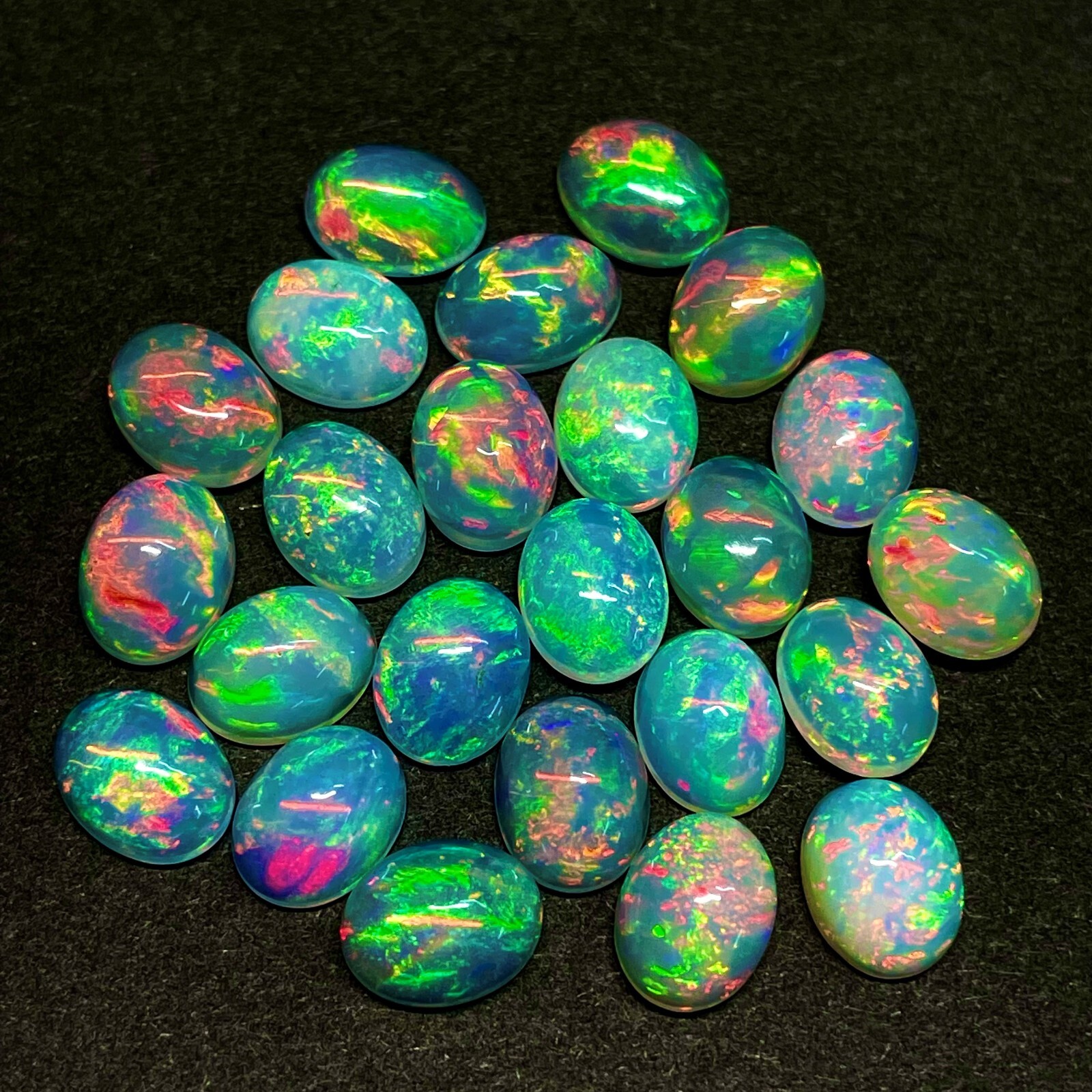 Unheated Ethiopian Opal Loose Gemstone Oval Cabochon Natural
