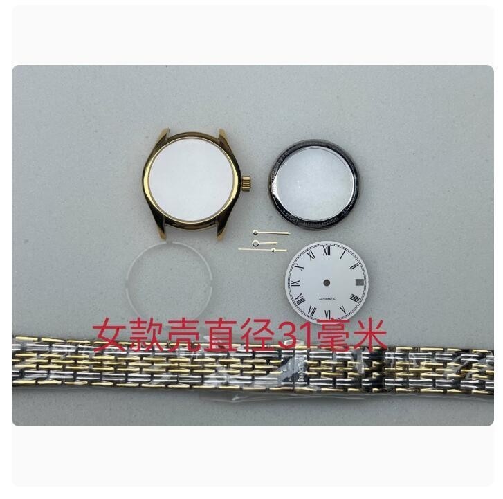 Watch Accessory Sapphire Glass Watch Case Set 31mm for 2824 2130 Movement