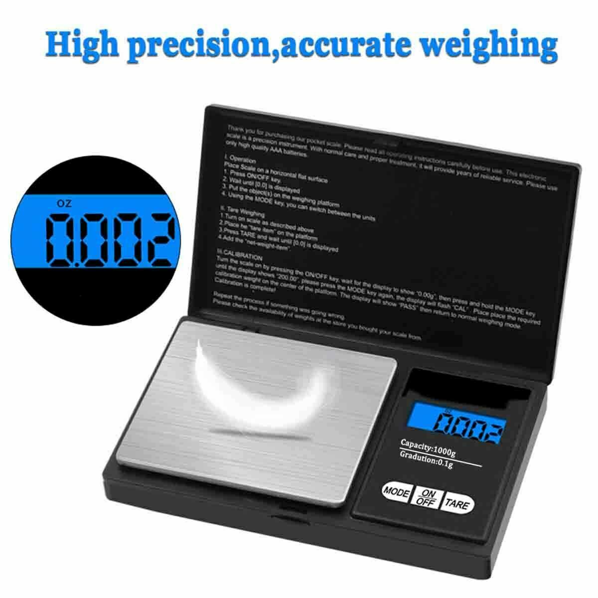 Digital Scale 1000g x 0.1g Precise, Healthy Eating Food Scale G, OZ, GN, CT, DWT