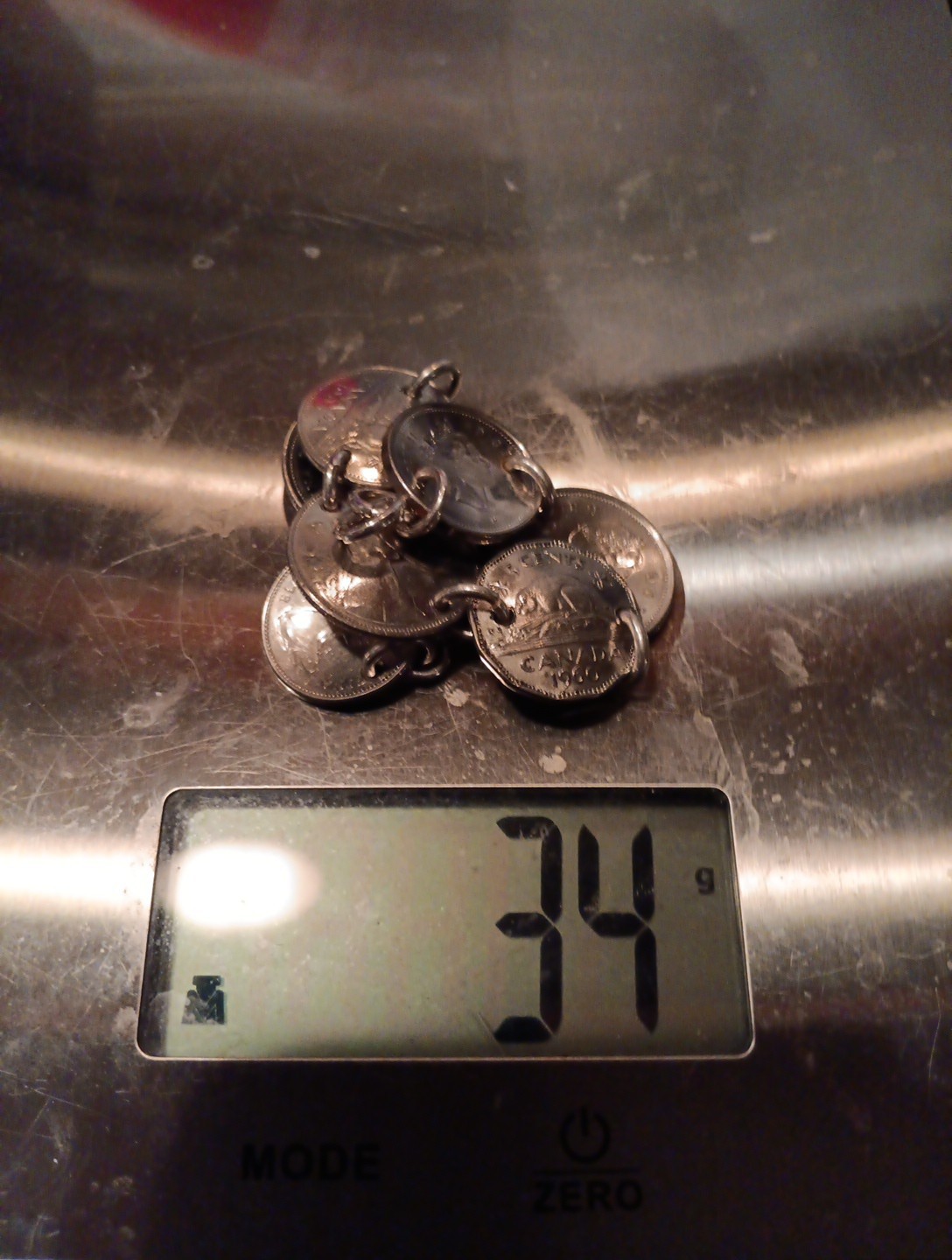 Canadian Silver Coin Bracelet 7 Coins 34grams