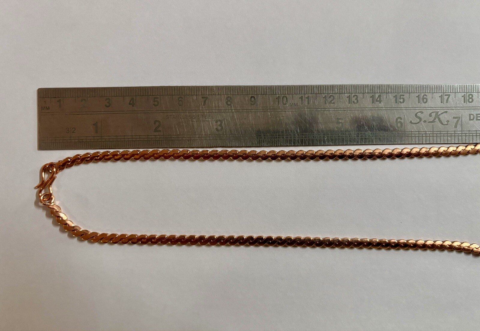 26 inch Pure Copper Serpentine Chain Necklace, Healing Copper Jewelry, Spiritual