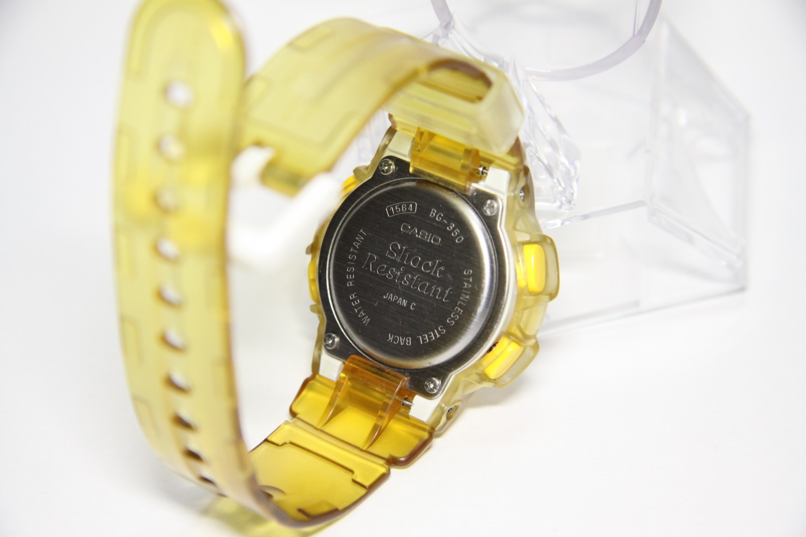 Casio Baby-G BG-350 Digital Watch Clear Yellow Orange Skeleton Japan Working