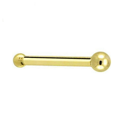 14K Solid Yellow Gold Tiny 1.5mm Ball Nose Ring Body Piercing 20G Bone Stud