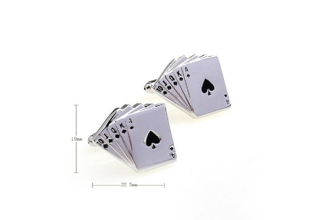 MRCUFF Royal Flush Pair Cufflinks Poker Casino FREE FAST SHIPPING IN USA