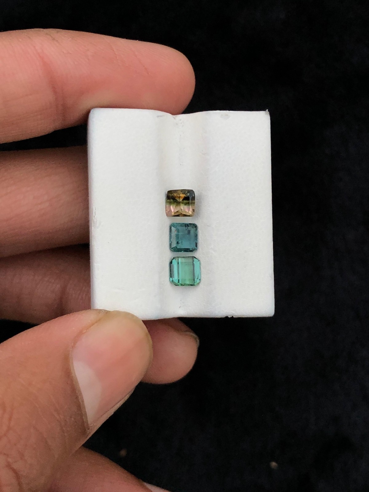 1.58 Carat Natural cut Tourmaline Mixed shape Multiple color from Afghanistan.
