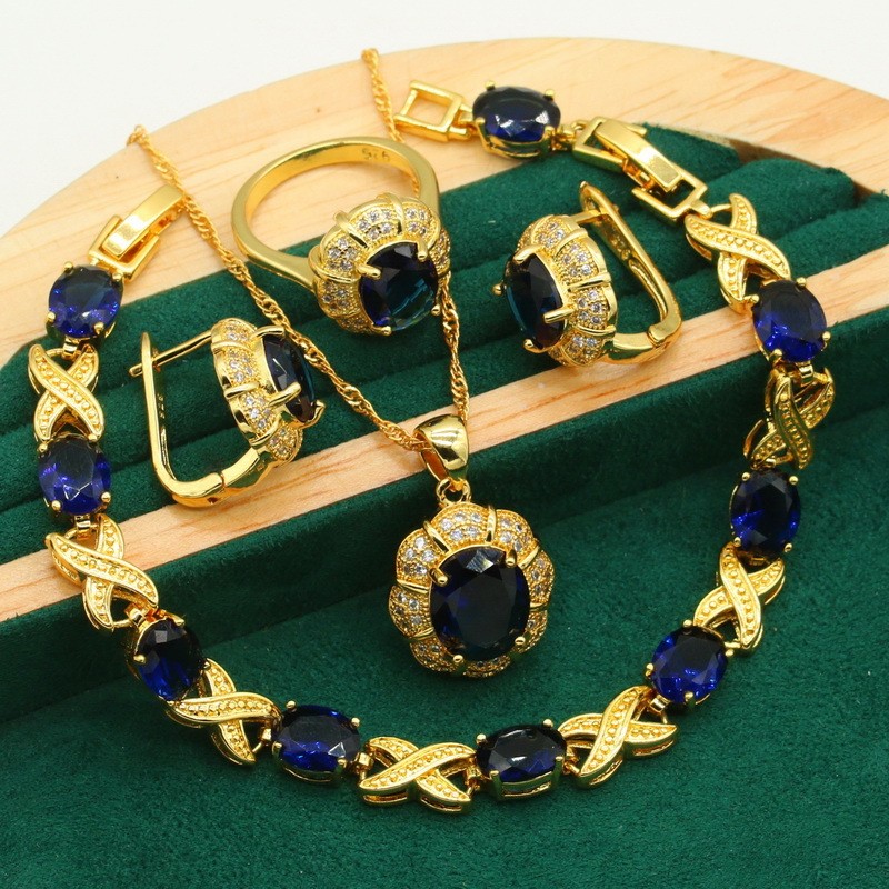 Women’s Fashion Simple Full Rhinestone Zircon Jewelry Set