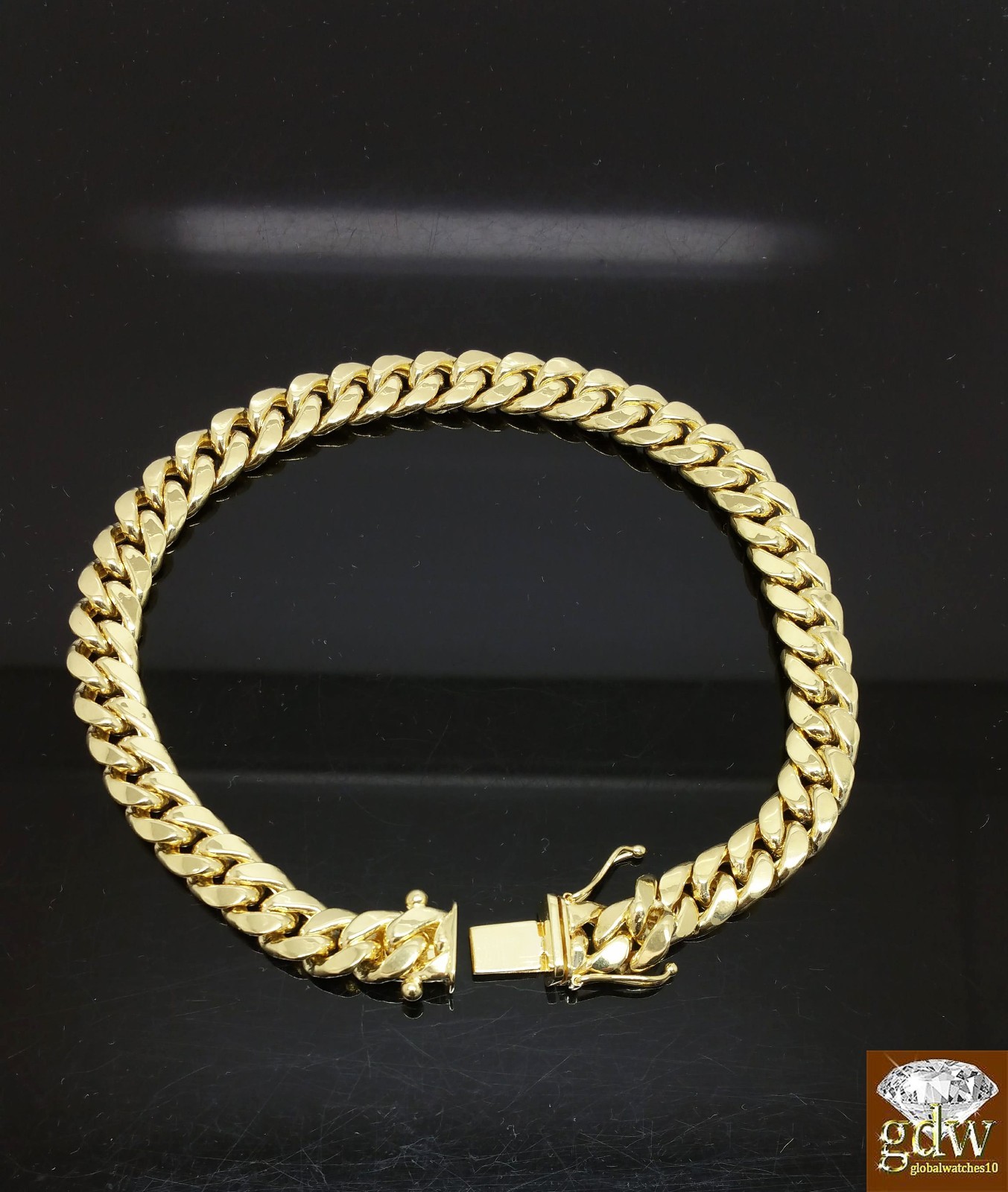 Real 14K Yellow Gold Bracelet Miami Cuban 8 Inch 8mm Men Women