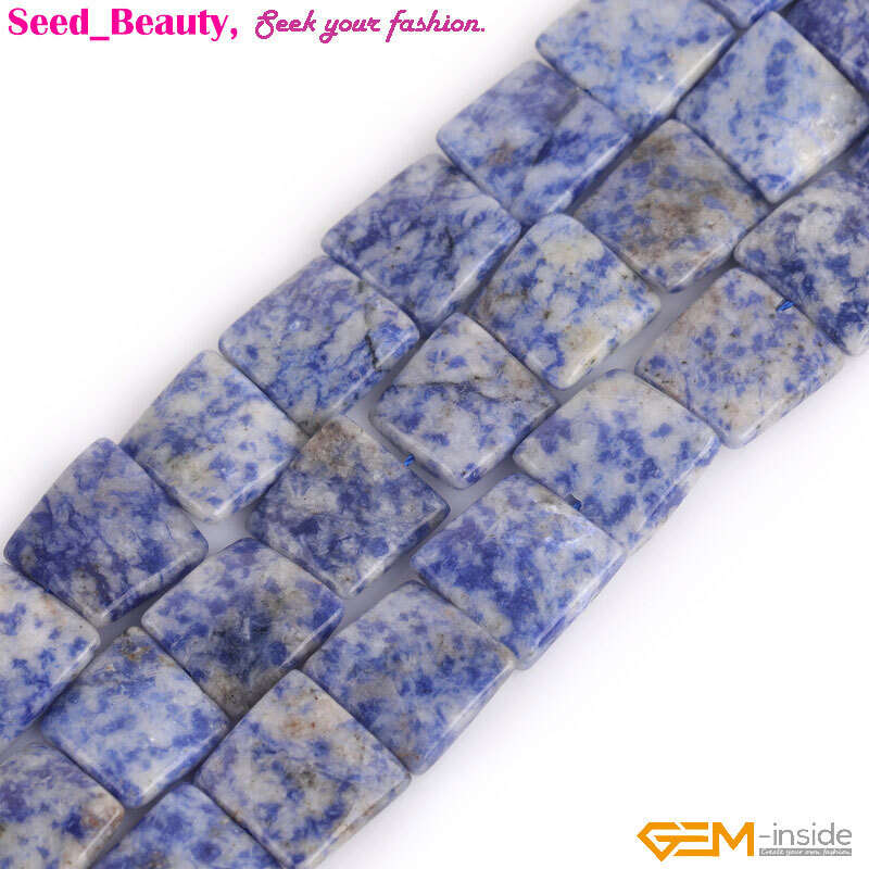 16mm Twist Square Natural Gunine Gemstone Beads For Jewelry Making 15″ 16mm DIY