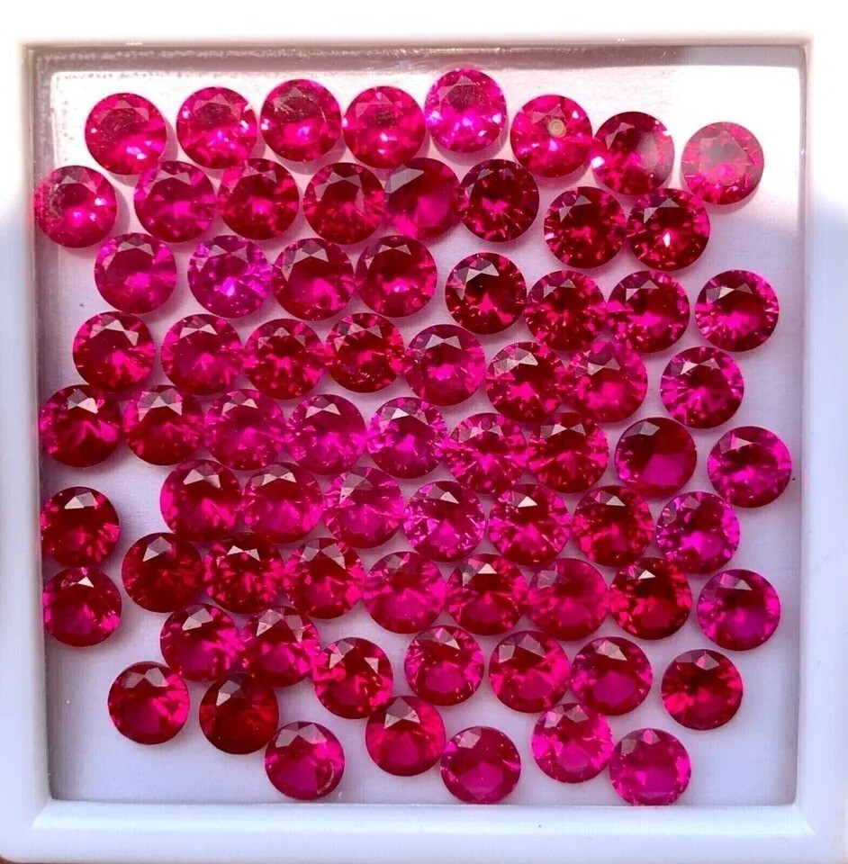 Natural Ruby CERTIFIED Red Round Cut 6 mm Size Lot AAA+ Quality 20 Pcs Gemstone