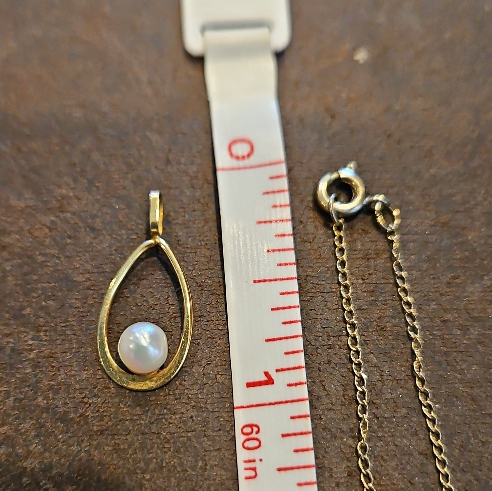Vintage 14K 12K Gold Filled Pearl Pendant Necklace Set Dainty 18″ Cable Chain