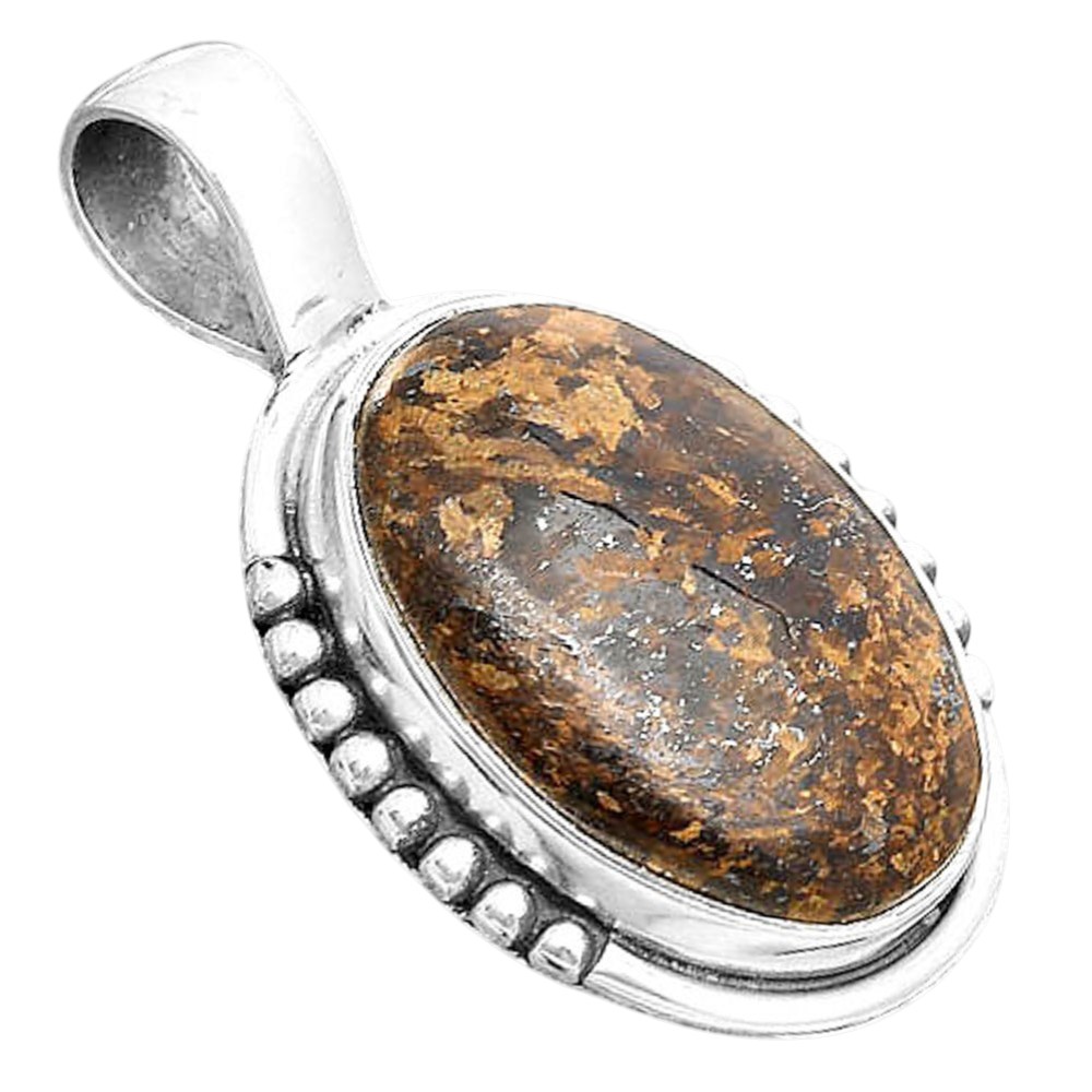 Natural Bronzite 925 Sterling Silver Pendant Jewelry P-1326