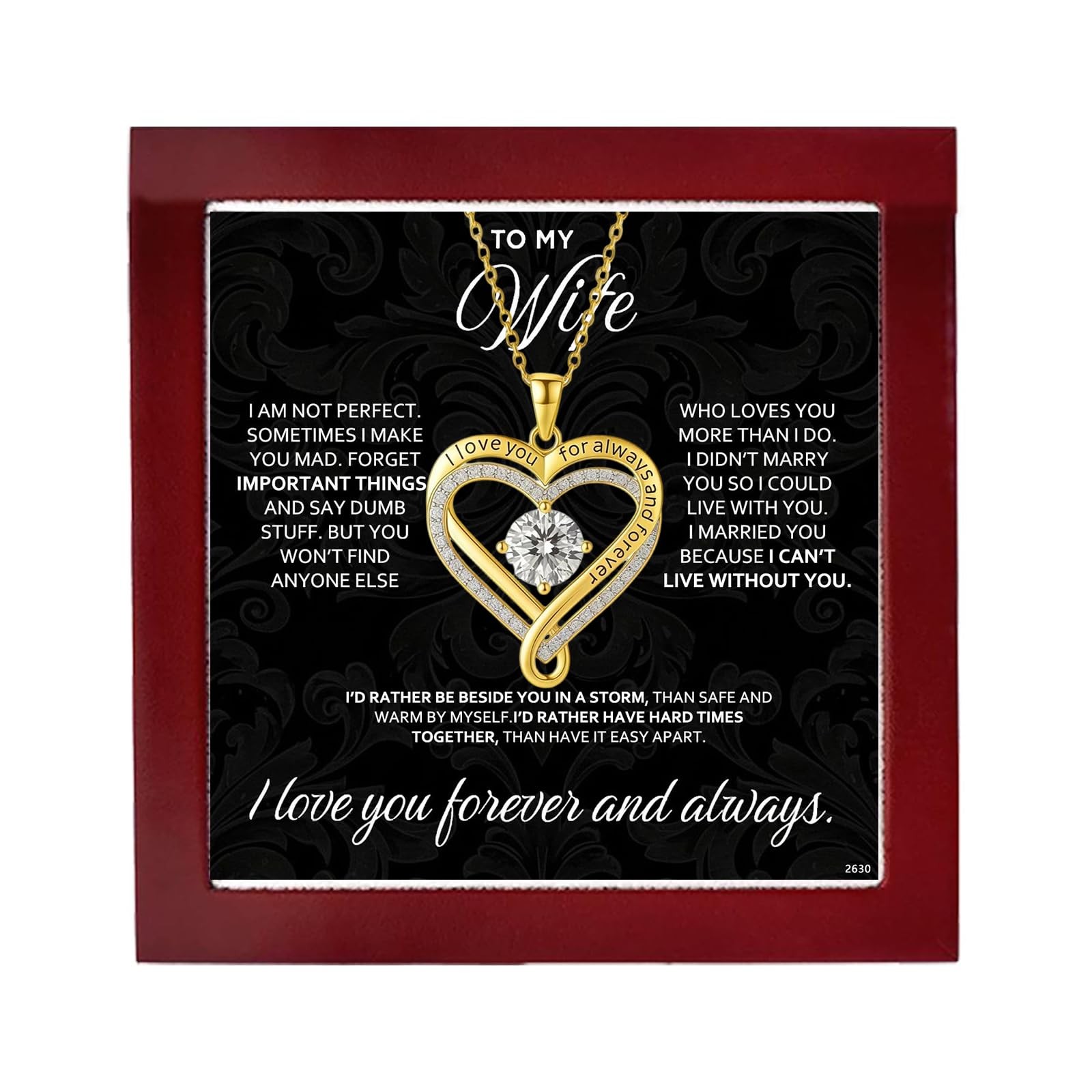 Jewelry Forever Love Heart Necklaces for Wife,I Love You Necklace Valentine’s…