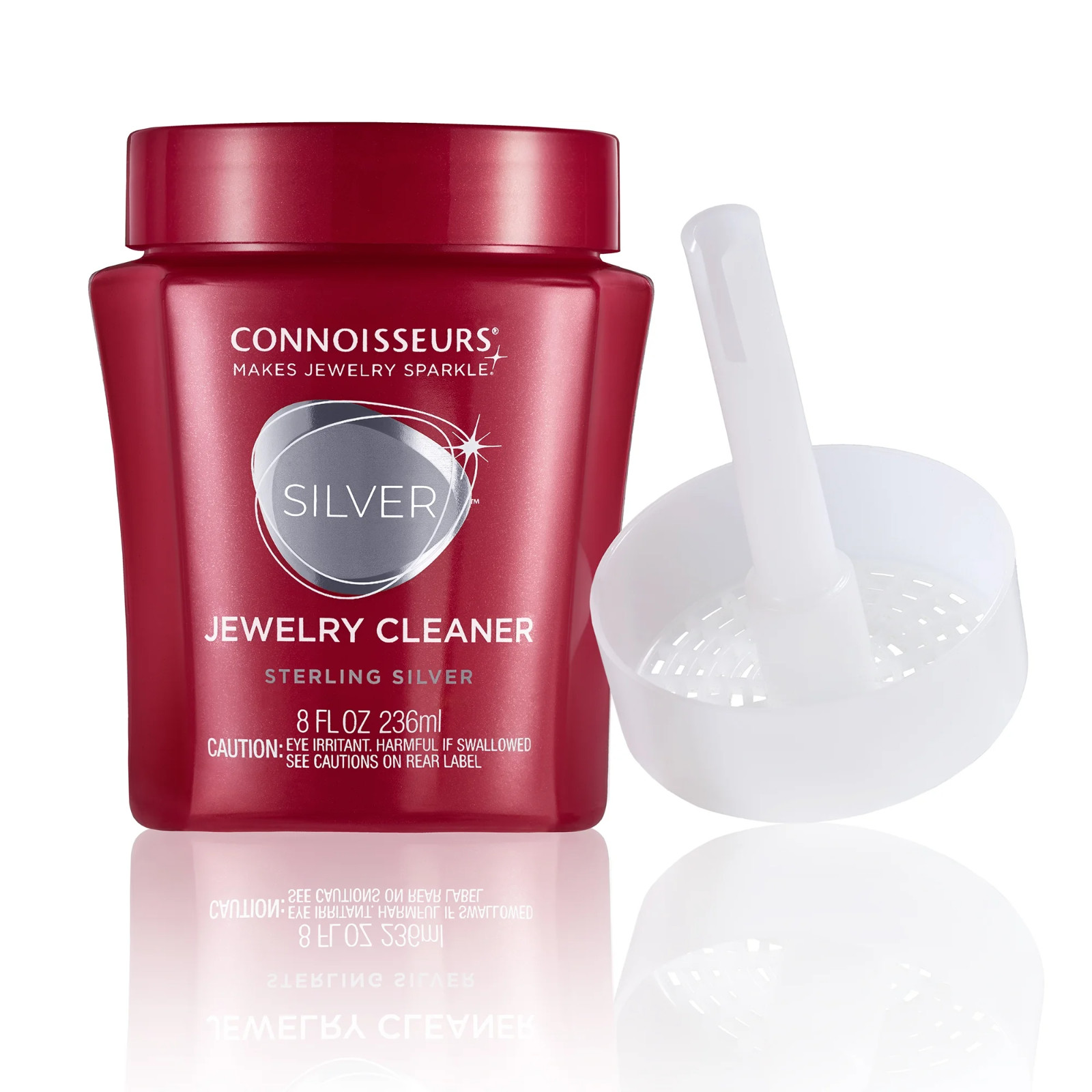 Connoisseurs Silver Jewelry Cleaner Liquid – Deep Clean Shine, 8 oz Red Bottle