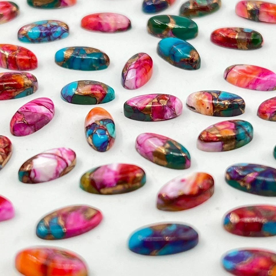 Purple Daliha Copper Turquoise Cabochon Long Oval Gemstone Jewelry Making
