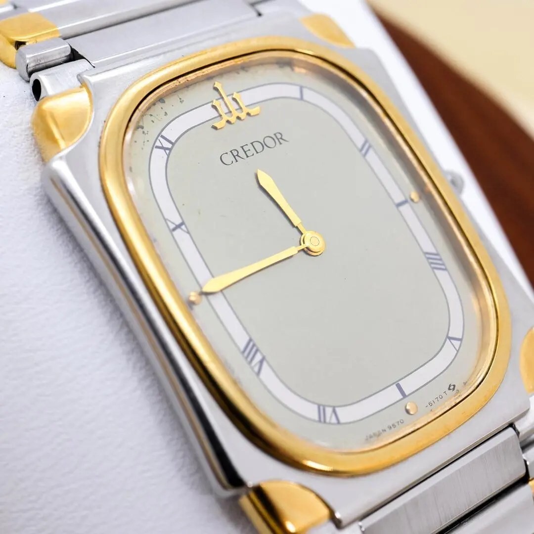 [Very Good] Seiko Credor 9570-5160 22KT SGP Quartz Dress Watch From Japan