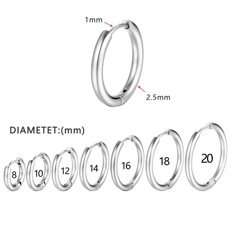 Stainless Steel Huggie Hoop Earrings Unisex Fashion Jewelry For Women, Men