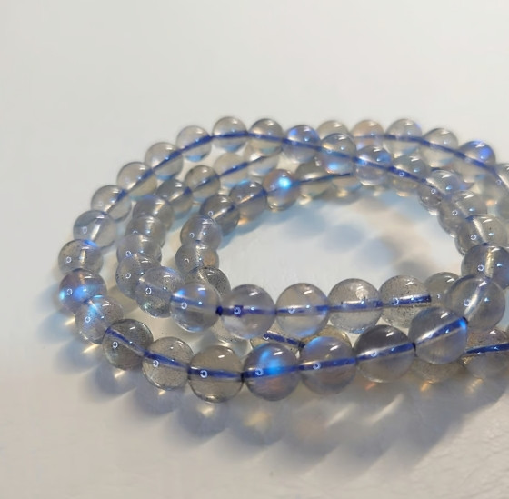 Moonstone Stone Bracelet Natural 7-8mm Gemstone Stretch Energy Bracelet Gift
