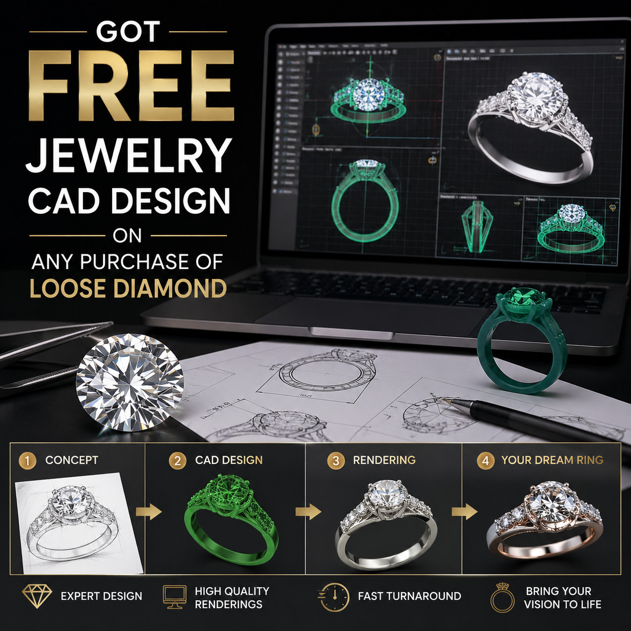 Natural Mined Diamond 1.53 CT Cert. GIA Cushion Cut Loose D color VS2 clarity