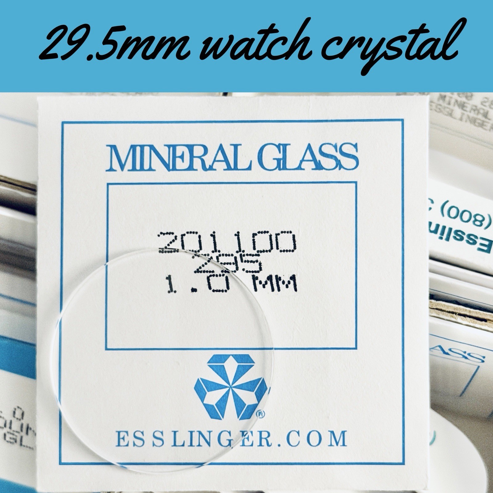 New 29.5 mm Watch Crystal – Flat Round Mineral Glass
