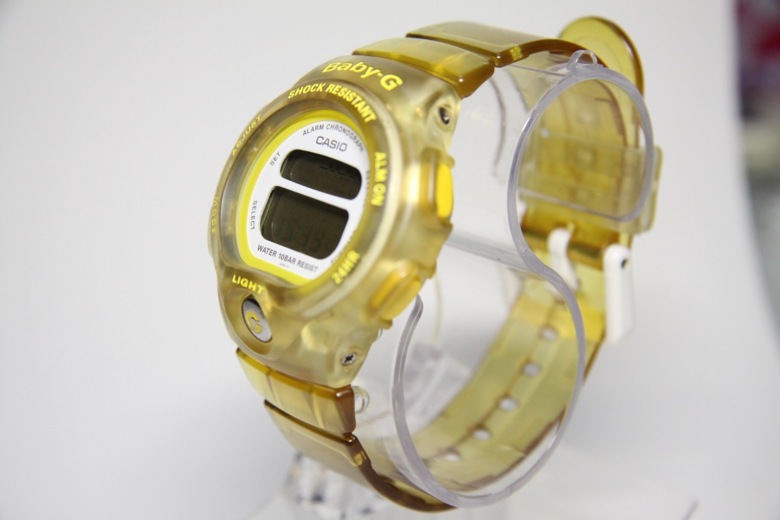 Casio Baby-G BG-350 Digital Watch Clear Yellow Orange Skeleton Japan Working