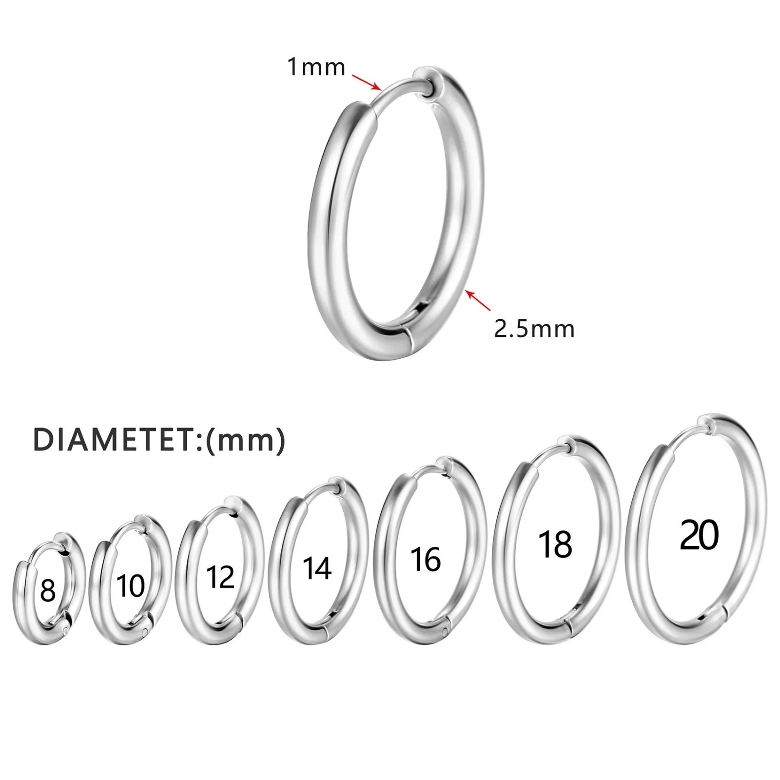 Stainless Steel Huggie Hoop Earrings Unisex Fashion Jewelry For Women, Men