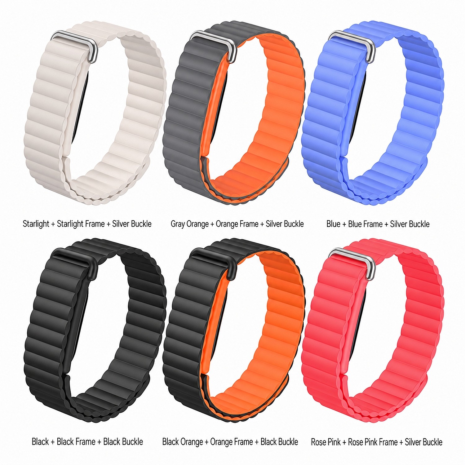 For Google Fitbit Air 2026 Silicone Magnetic Loop Band Adjustable Sports Strap