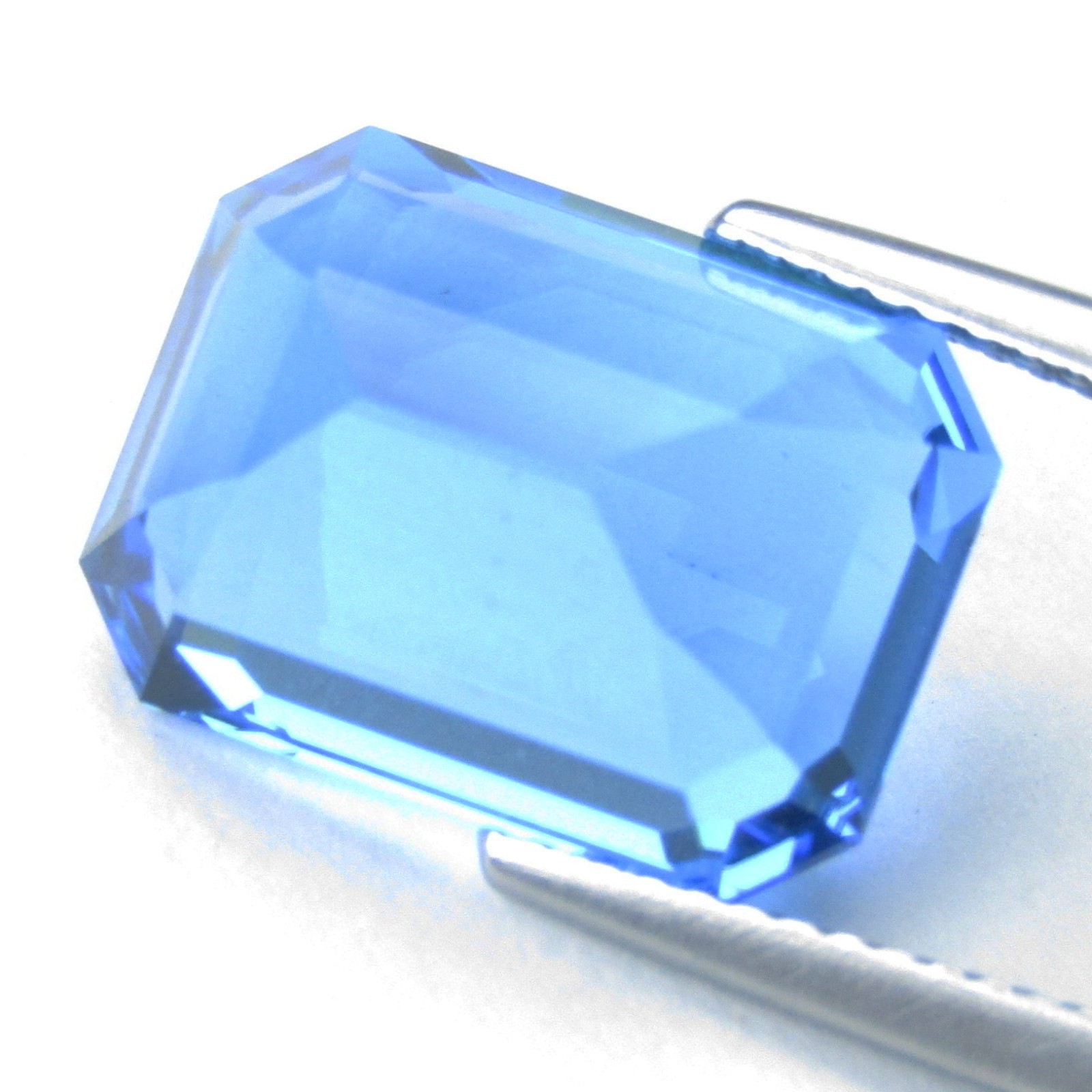 11.13Cts Ravishing Natural Swiss Blue Topaz 14.1×10.5×7.9mm Emerald Cut Gemstone