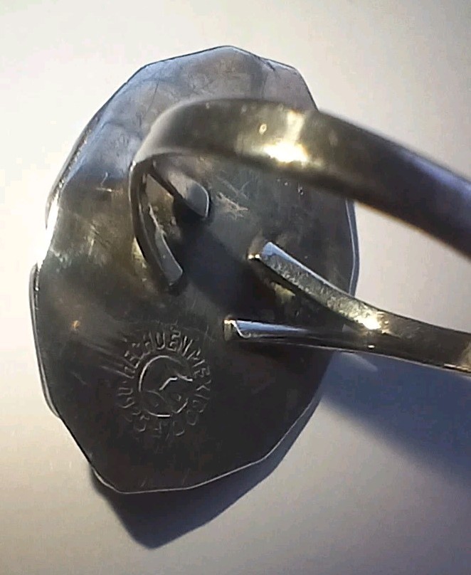 Vintage Mexican Sterling Silver and Foil Backed Crystal Ring Unique