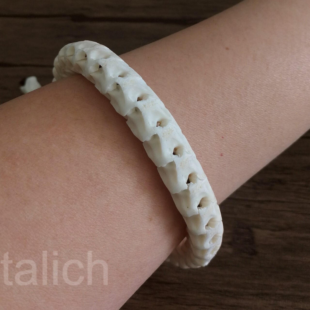 Real Snake Vertebrates Bone Hand Braided Bracelet White Adjustable Unisex Cool