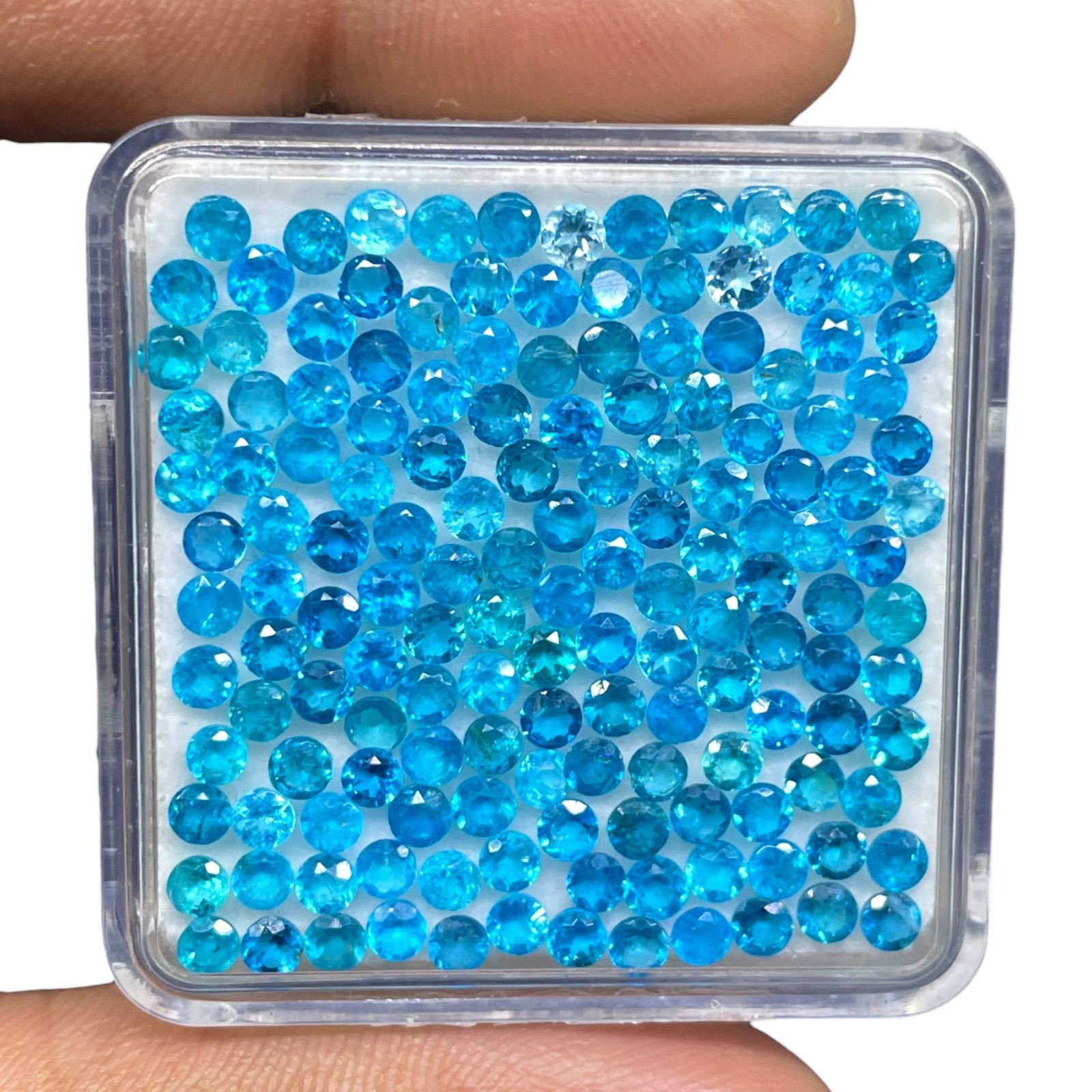 50 Pcs Natural Neon Apatite 2.7mm Round Cut Loose Untreated Gemstones Lot