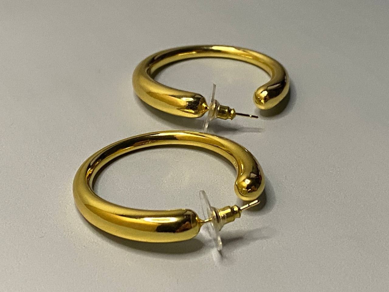 Yves Saint Laurent Gold Chunky Hoop Earrings