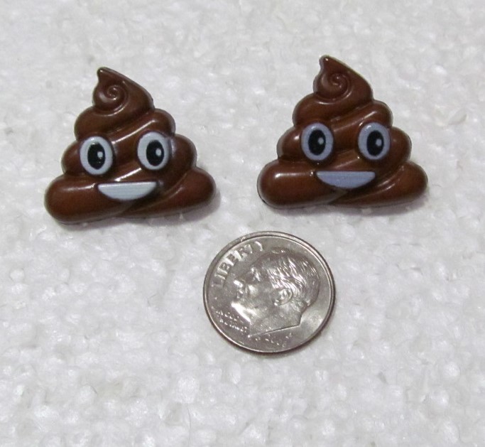 Emoji Poop Stud Earrings • Funny Novelty Gift • Nickel Free