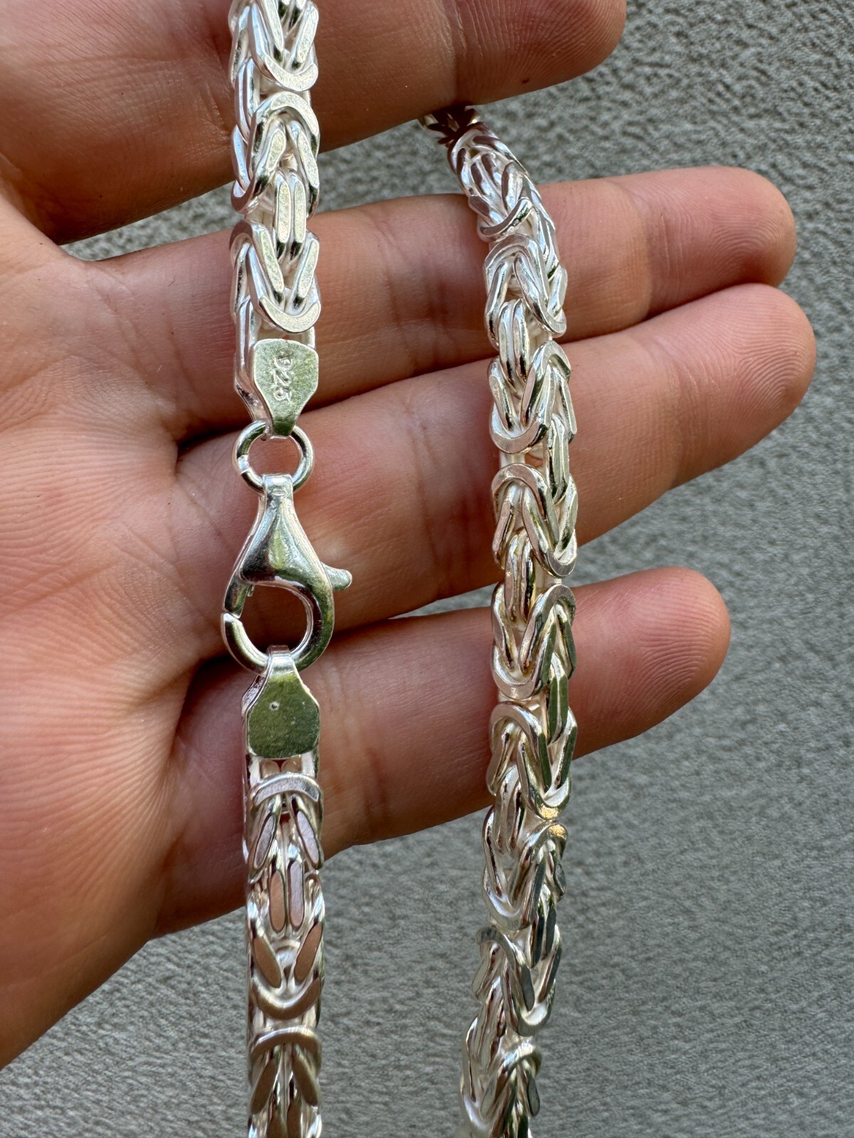 Real Solid 925 Sterling Silver Byzantine Rope Chain Mens Necklace 2.5-6mm 18-30″