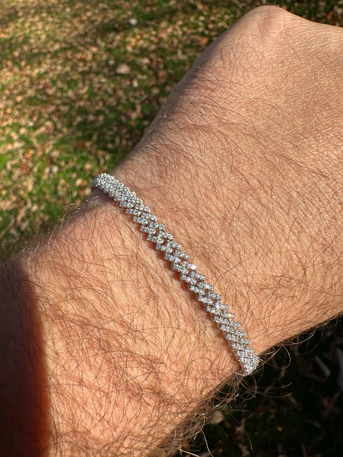 MOISSANITE Real Mini 5mm Micro Miami Cuban Link Prong Bracelet Iced 925 Silver