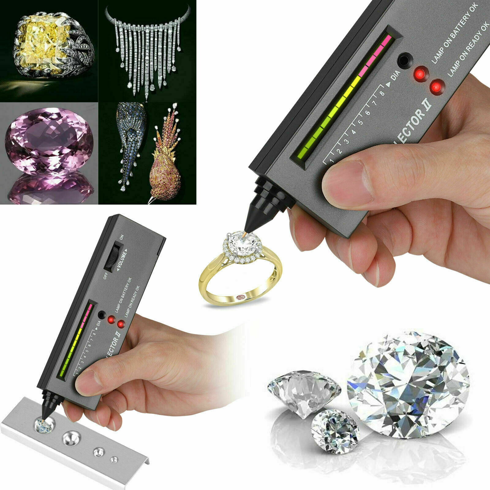 Jewelry Diamond Tester Selector Gemstone Tool Gems Test LED Audio Checker NEW US